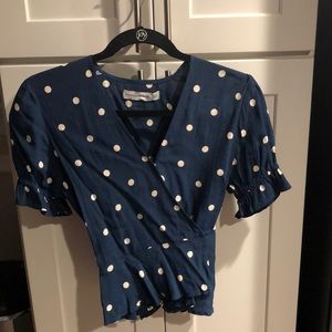 Faithfull the Brand Polka Dot Wrap Top